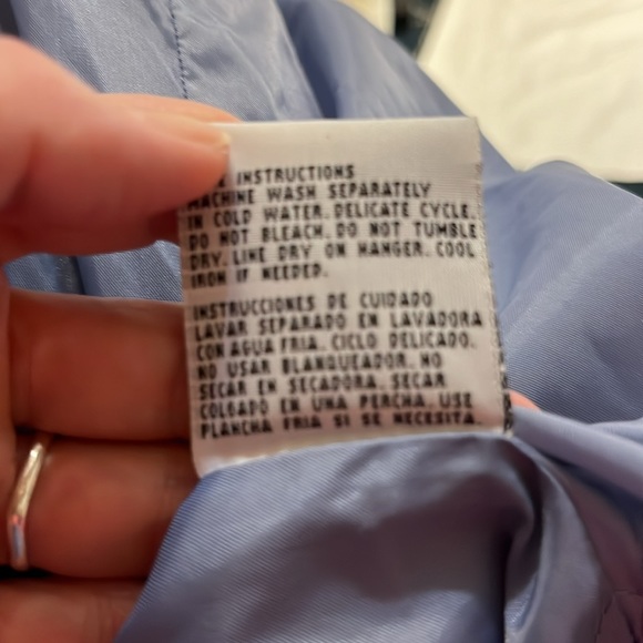 Vintage CS lightweight coat: (L) periwinkle with cream. Grommet and rope trim. - Picture 9 of 11